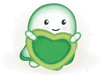 Boo Buddy holding Heart